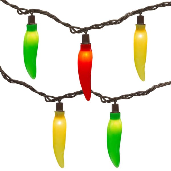 Northlight Seasonal 22.5ft. Colorful Chili Pepper Light Set - image 