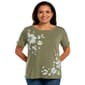 Plus Size Hasting & Smith Short Sleeve Watercolor Floral Tee - image 1