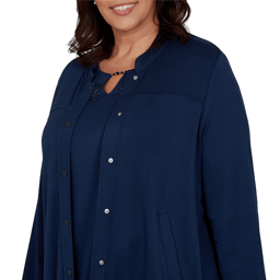 Plus Size Alfred Dunner Good To Go Snap Button Bomber Jacket