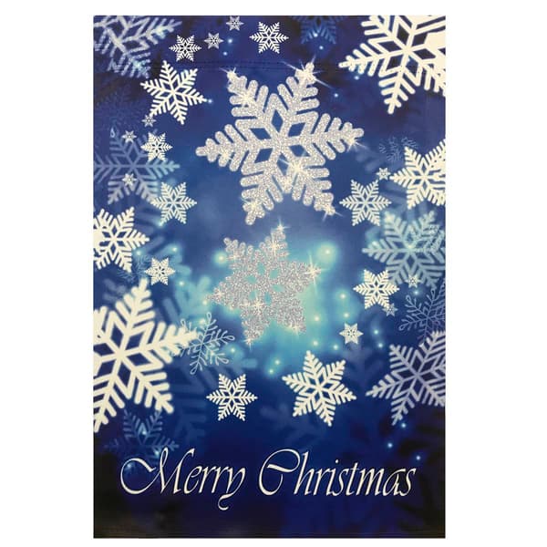 Northlight Seasonal Merry Christmas Snowflakes House Flag
