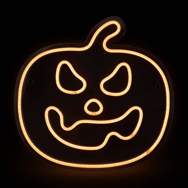 Northlight Seasonal 15in. Neon Jack-O-Lantern Window Silhouette - image 