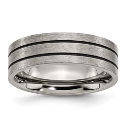 Mens Endless Affection(tm) 7mm Titanium Flat Grooved Wedding Band