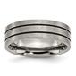 Mens Endless Affection&#40;tm&#41; 7mm Titanium Flat Grooved Wedding Band - image 1