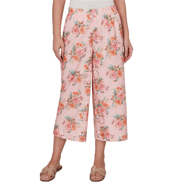 Womens Ruby Rd. Renaissance Romance Floral Eyelet Pants