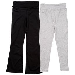 Girls (7-16) No Comment 2pk. Solid Straight & Flare Leggings