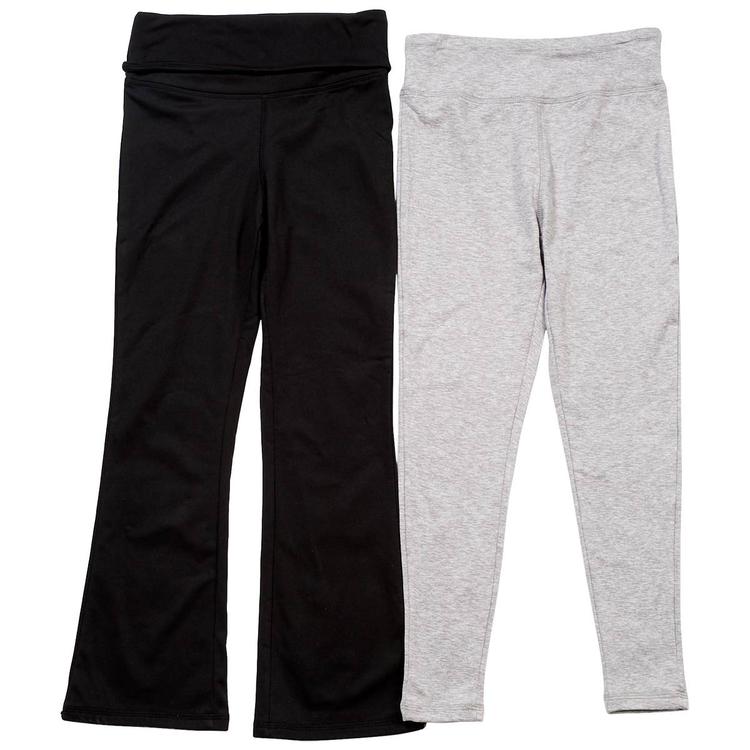Girls (7-16) No Comment 2pk. Solid Straight & Flare Leggings
