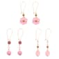 Ashley Cooper(tm) Gold-Tone Pink Flower Bead Trio Earrings - image 1