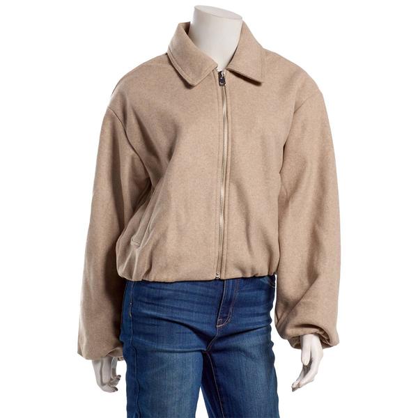 Juniors Love Tree Faux Wool Zip Front Jacket