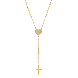 Mens Iron Saints 18kt. Gold Plated Heart Of Devotion Rosary