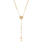 Mens Iron Saints 18kt. Gold-Plated Heart Of Devotion Rosary - image 1