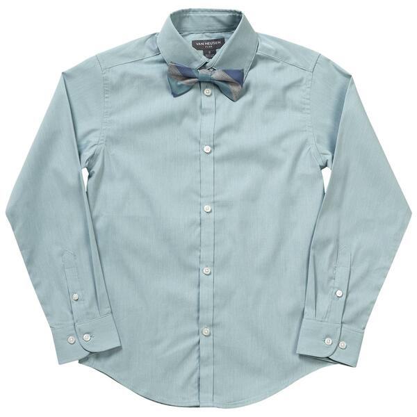 Boys &#40;8-20&#41; Van Heusen Dress Shirt & Bow Tie Set - Cameo Blue - image 