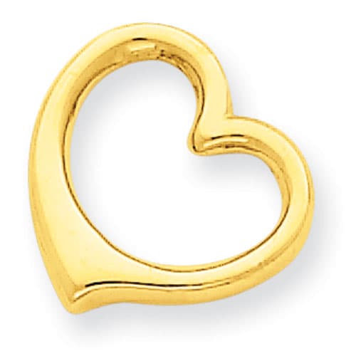 Gold Classics&#40;tm&#41; 14kt. 3D Floating Heart Slide Charm - image 