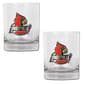 NCAA Louisville Cardinals 2pc. Rocks Glass Set - image 1