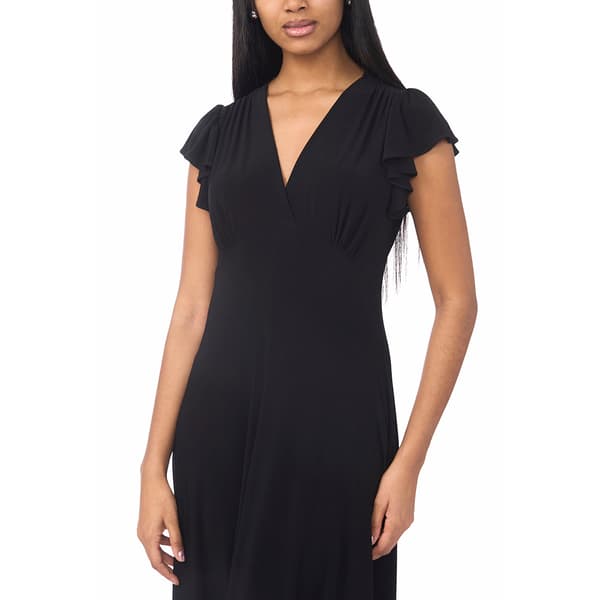 Womens MSK Flutter Sleeve V Neck Maxi Dress