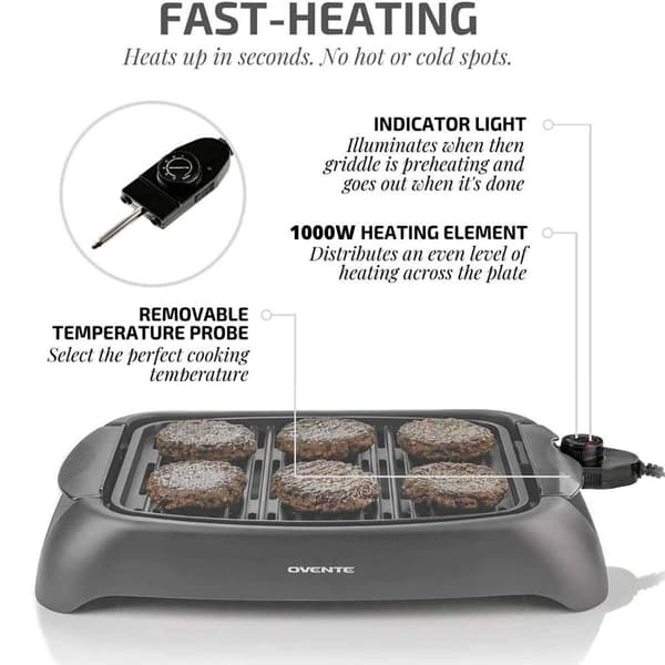 Ovente Electric Nonstick Cooking Grill