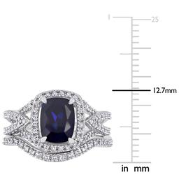 Gemstone Classics™ 10kt. Rose Gold Lab Created Sapphire Ring