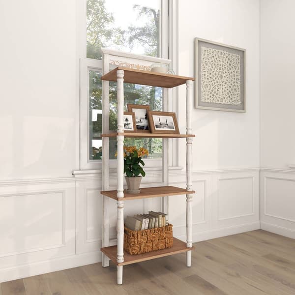 9th & Pike® Farmhouse White Wood Shelving Unit