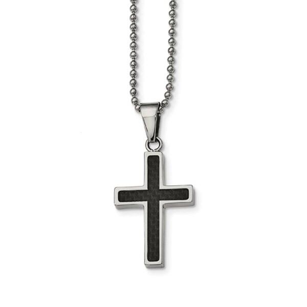 Mens Gentlemen's Classics&#40;tm&#41; Carbon Fiber Inlay Cross Necklace - image 