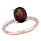 Gemstones Classics(tm) 14kt. Rose Gold Oval Garnet & Diamond Ring - image 1