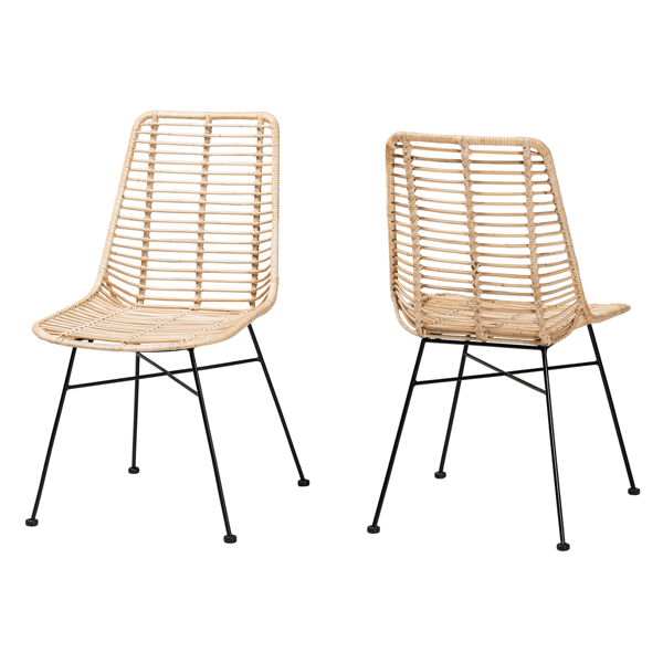 Baxton Studio Manhattan Modern Bohemian Dining Chairs - Set of 2 - image 