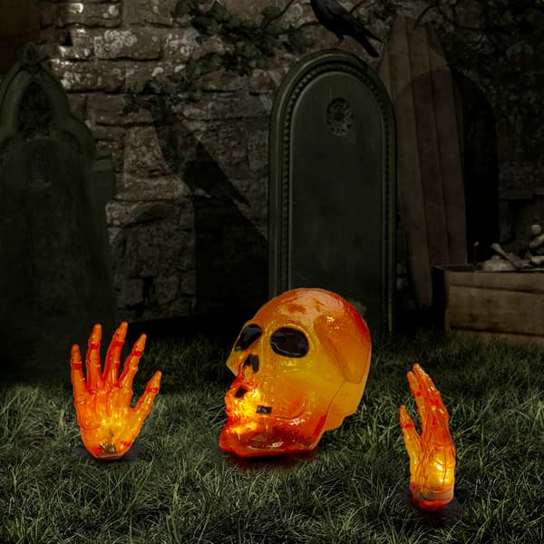 Northlight Seasonal 8.5in. Skull & Hands Outdoor Halloween Decor