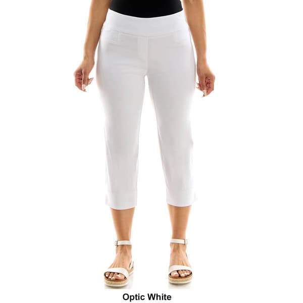 Womens Zac & Rachel Solid Pull on Crop Pants