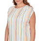 Plus Size Emaline Key Items Cap Sleeve Stripe Tee - image 5