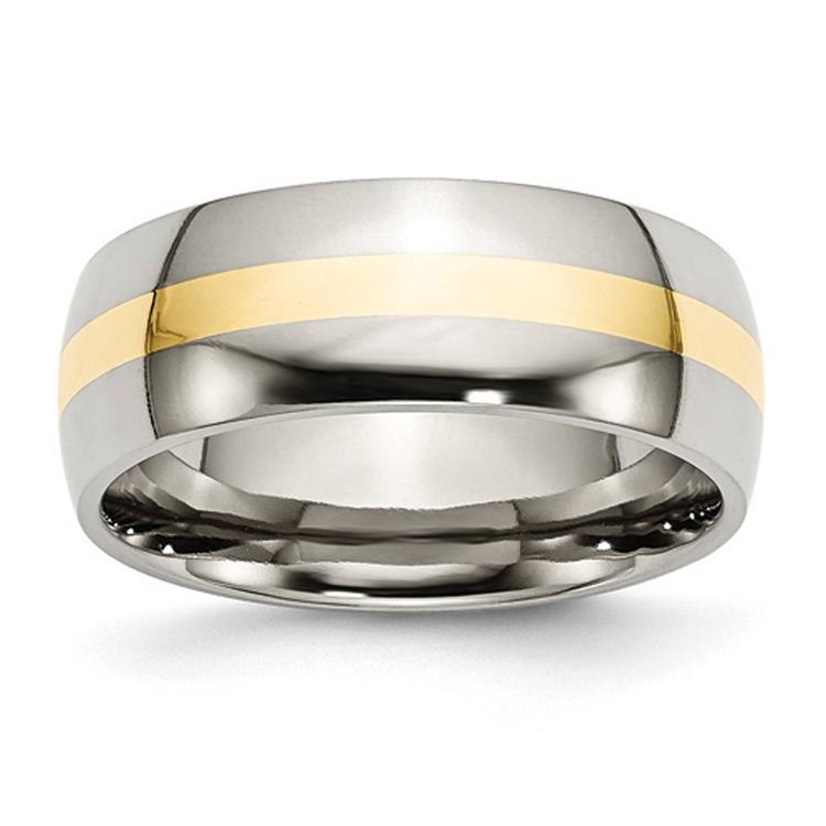 Mens Gentlemen's Classics(tm) 14kt. Yellow Gold Inlay Wedding Band