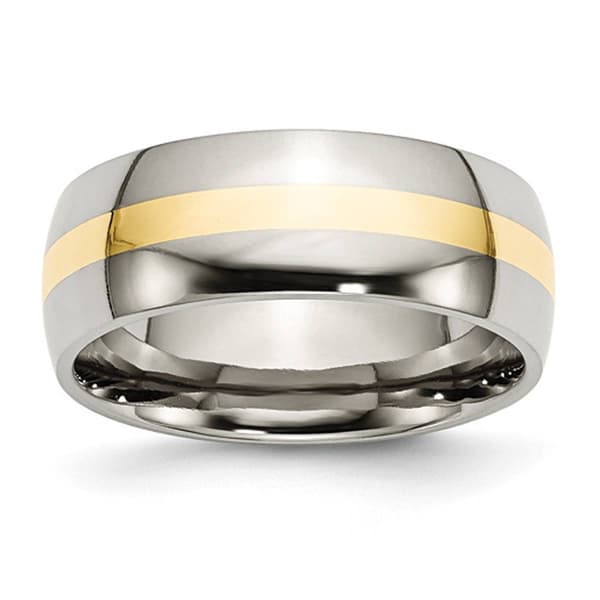 Mens Gentlemen&#39;s Classics(tm) 14kt. Yellow Gold Inlay Wedding Band - image 