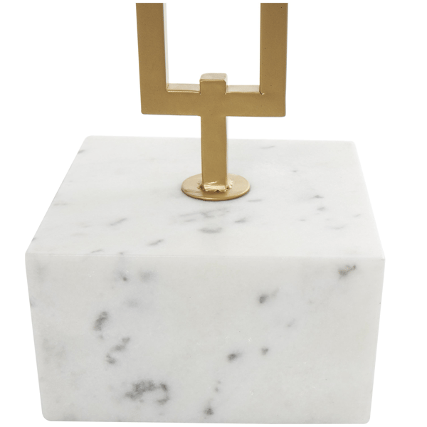 9th & Pike® Glam White Marble Accent Table