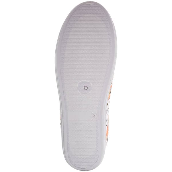 Womens Ashley Blue Canvas Cat Faces Slip On Fashion Sneakers