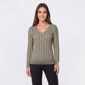 Womens Preswick & Moore® Long Sleeve Cable Knit V Neck Sweater - image 4