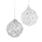 Kurt Adler 6pc. Jeweled Clear Feather White Ball Ornaments Set - image 1