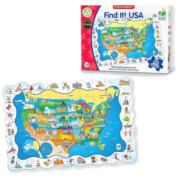 The Learning Journey Puzzle Doubles! - Find It! USA - 50 Piece