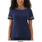 Womens Rafaella&#174; Embroidered Rib Knit Short Sleeve Tee Shirt - image 6