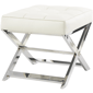 9th & Pike® Modern White Leather Ottoman Stool - image 5