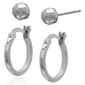 Gianni Argento Silver Plated Ball Stud & Hoop Earrings Set - image 1
