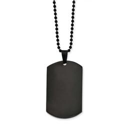 Mens Gentlemen's Classics(tm) Black IP Dog Tag Necklace
