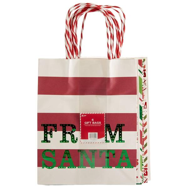 6pk. Medium White Craft Gift Bags with Embellishments - image 