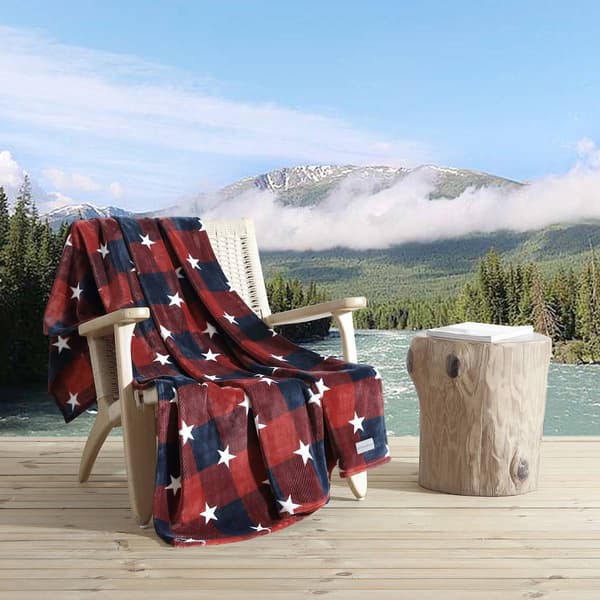 Eddie Bauer Americana Plaid Plush-Fleece Throw