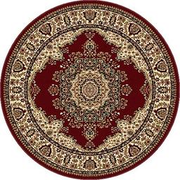 Tayse Sensation Fiona Red Round Area Rug - 5'3