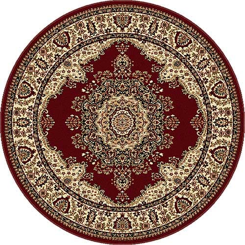 Tayse Sensation Fiona Red Round Area Rug - 5'3 - image 