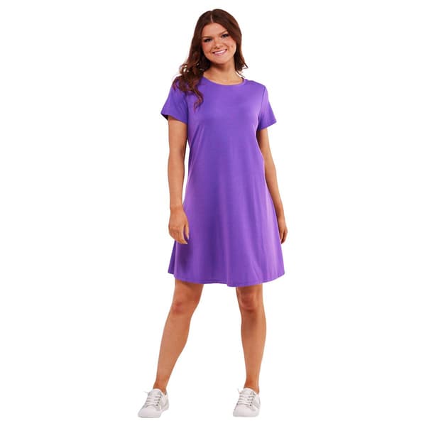 Petite Architect&#40;R&#41; Short Sleeve Solid A-Line Dress - image 