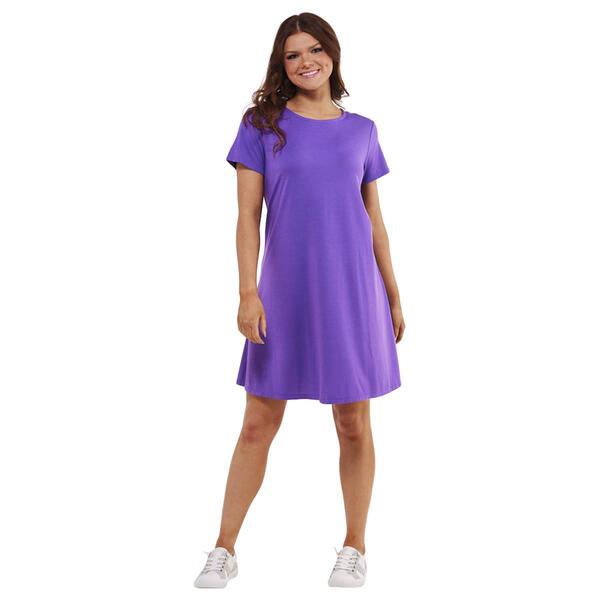 Petite Architect&#40;R&#41; Short Sleeve Solid A-Line Dress - image 