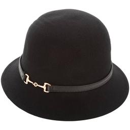 Womens Madd Hatter Gold Trim Cloche Hat