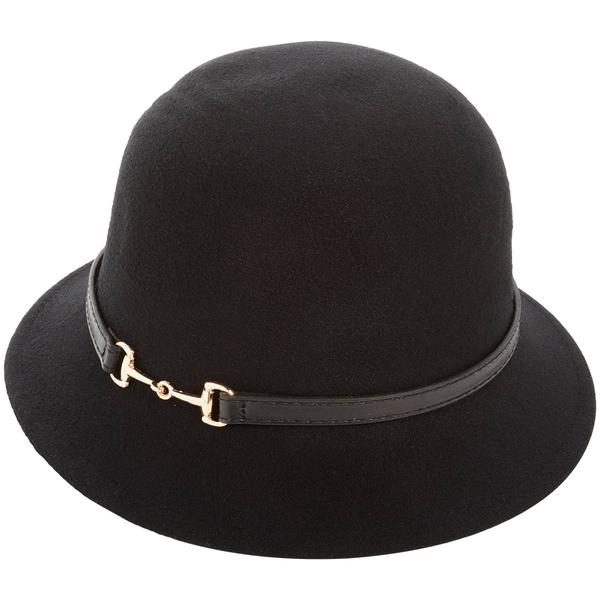 Womens Madd Hatter Gold Trim Cloche Hat