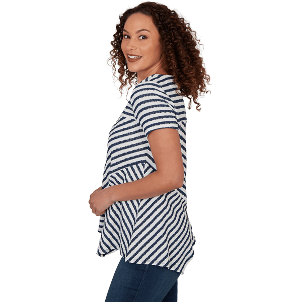 Womens Skye’s the Limit Summer Spice Stripe Knit Blouse