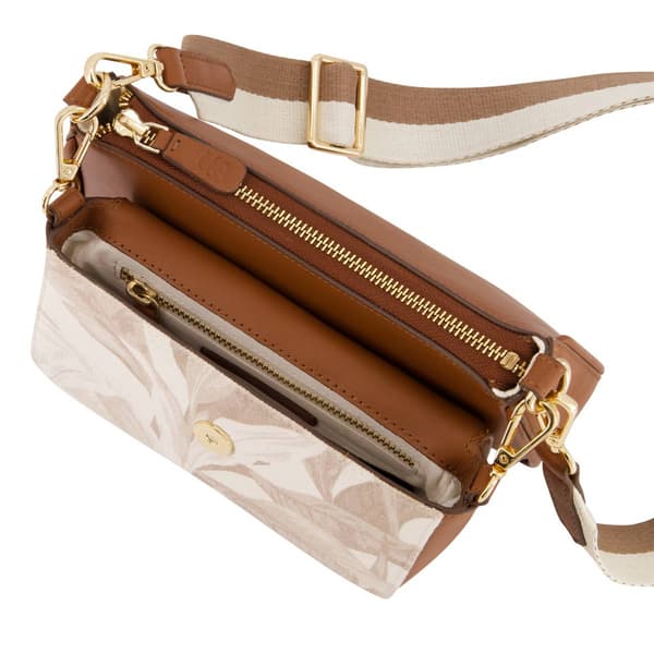 Tommy Bahama Leather Trim Floral Double Crossbody