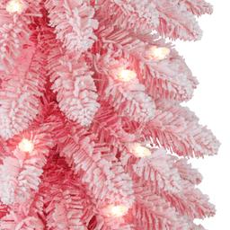 Puleo International 6ft. Pre-Lit Flocked Alpine Christmas Tree