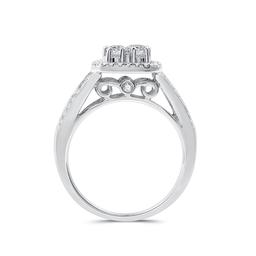 Nova Star® 1ctw. Lab Grown Diamond Cushion Cluster Bridal Ring